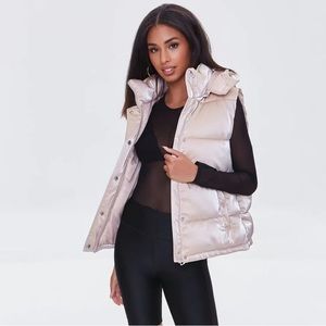 Forever 21 Hooded Puffer Vest